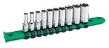 SK 41880 10 Piece 1/4-Inch Drive 6 Point 3/16-Inch to 9/16-Inch Semi-Deep Socket Set