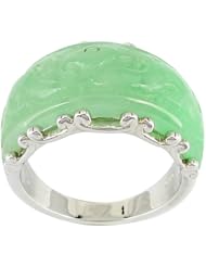 White Bronze Carved Jade Ring