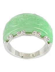 White Bronze Carved Jade Ring