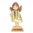 Gold & Cream Wooden Angel Merry Christmas Small
