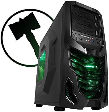 Ironside Minion - Budget Gaming PC Black/Green Desktop Computer 5 Year Warranty