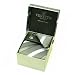 Designer Woven Shiny Stripe pattern Neck Tie Cufflink Handkerchief Gift Set Gray with Black White and Wine Hanky Necktie Cuff link with Gift Box.
