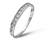 9ct White Gold Quarter Carat Diamond Channel Set Half Eternity Ring
