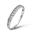 9ct White Gold Quarter Carat Diamond Channel Set Half Eternity Ring