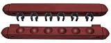Roman-Style Two-Piece Wall Rack, Mahogany, 6 Cue