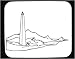 Mouse Pad with Africa, obelisk, remains, black and white, architectural, Egypt, ruins, Middle East, construction, structure, sand, building