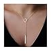 Ammazona Hot Womens Chic Y Shaped Circle Lariat Style Chain Jewelry Necklace