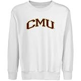 NCAA Central Michigan Chippewas Youth White Arch Applique Crew Neck Fleece Sweatshirt