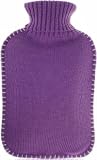 Fashy Knit Covered Hot Water Bottle in PURPLE - Made in Germany