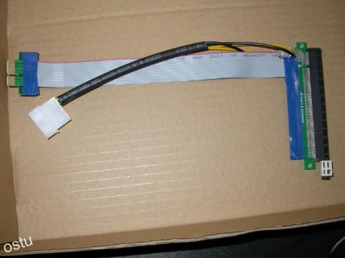 PCI Express 1x to 16X PCI-E Riser Ribbon Extender Cable with power Molex Bitcoin