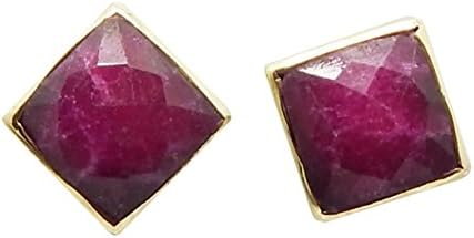 Beautiful Pink Colorful Jade Gemstone Handmade Wedding V Collection Jewelry Special Brass Stud Earrings