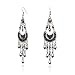 Ladies Silver Hollow Out Citrine & CZ Charm Hook Dangle Earrings Jewellery - Yellow & Orange