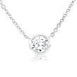 EGL Certified 1-1/8ctw Round Brilliant Cut Bezel Diamond in 14kt White Gold