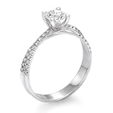 Certified, Round Cut, Solitaire Diamond Ring in 18K Gold / White (3/4ct, H Color, SI2 Clarity)