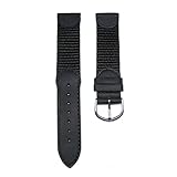 19mm Black Leather and Nylon Watch Band Fits Men's Victorinox Swiss Army Original Watch 24220, 24221 and 24378