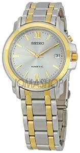 Seiko Kinetic Two-tone Stainless Steel Mens Watch SKH640