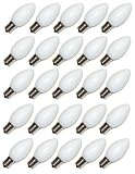 Review Action Lighting  / White C9 Intermediate Screw (E17) Base Ceramic Christmas Holiday Light Bulb Replacement 25 Pack