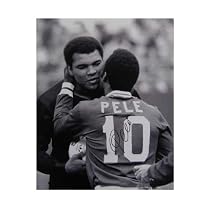 Pele Signed Photo: Embracing Muhammad Ali