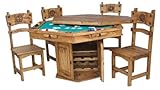 Six Sided Poker Table (Brown) (53.00"W x 31.00"H x 53.00"D)