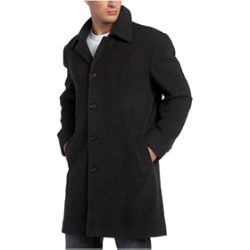 London Fog Mens Italian Wool Blend Single Breasted Top Coat by London Fog