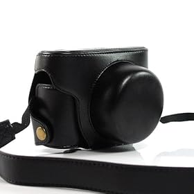 ZuGadgets Black Stylish PU Leather Camera Protective Case Cover Bag for Panasonic LUMIX DMC-GF5 (7721-4)