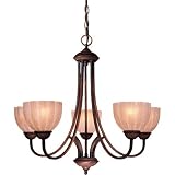 415Q%2BxV8JAL. SL160  Minka Lavery Saldia 1515 126 5 Light 500 watt (24H x 26W) Chandelier Lighting in Belcaro Walnut