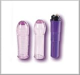 Purple Miti-Mite 2 1/2 Inch Massager With Two Stretchy Sleeves