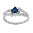 14K White Gold Sapphire and Diamond Ring