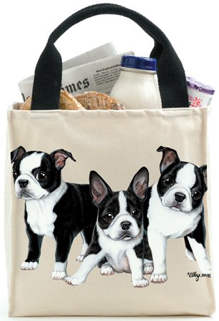 Boston Terrier Puppies Leslie Anderson Tote Bag Hand Bag