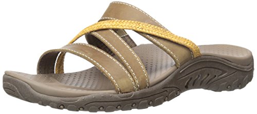Skechers Women's Reggae Kingston Slide Sandal, Desert Crazy Horse Leather, 9 M US