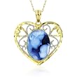 10K Two Tone Gold Heart Shaped 'Heaven's Gift' Cameo Pendant - 3/8 x 1/2 w/ Chain