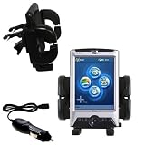 HP iPAQ rx3110 / rx 3110 Auto Vent Holder with Car Charger - Uses Gomadic TipExchange