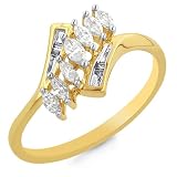 14K Yellow Gold 1/4 Carat Marquise Cut Diamond Fashion Ring - Size 7