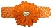 New Rhinestone Daisy Flower Hair Bow on a Soft Stretch Crochet Headband ~ Assorted Colors