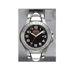 Harley Davidson Men's Black Face Bracelet Strap Watch 76B148