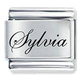 Name Sylvia Italian Charms Bracelet Link