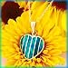  : 14K STRIPED AUSTRALIAN OPAL HEART PENDANT