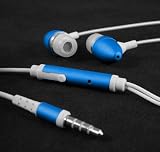 In Ear iPhone Headphones with Microphone and Play/Pause Button in Blue