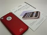 Apple iPhone Premium Anti-Glare Full Face Film and Polycarbonate Soft Case (Elago Brand) Made in korea (Red)