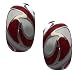 Cavatina Silver Red White Clip On Earrings