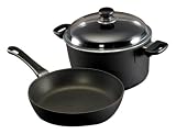 Scanpan Classic Ceramic Titanium 6-1/2-Quart Covered Stock Pot with Bonus 10-1/4-Inch Open Saut Pan