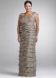 David's Bridal Bridesmaid Dresses Long Chiffon Tiered Gown Style 9040W