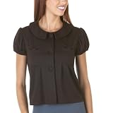 Juniors' Xhilaration  Short-Sleeve Bow-Pocket Jacket - Brown