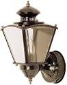 Designers Edge L-2552OB 15-1/2-Inch Dual Eye Motion-Activated Outdoor One-Light Upward Wall Sconce, Oiled Bronze with Beveled Glass