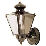 Designers Edge L-2552OB 15-1/2-Inch Dual Eye Motion-Activated Outdoor One-Light Upward Wall Sconce, Oiled Bronze with Beveled Glass