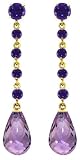 14k Gold Chandelier Earrings with Genuine Amethysts