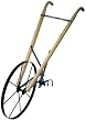 Earthway 6500W High Wheel Garden Cultivator with 24-Inch Steel Wheel and Wood Handle