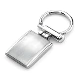 Sophisticated Choice: Surgical Stainless Steel Rectangular Brushed Finish Key Ring for Men
