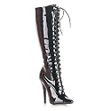 5 Inch Sexy Knee High Boot Pointed Toe Lace Up Black
