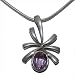 Pendant with Chain Silver Amethyst Gemstone Jewelry 1.25 inches